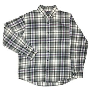 Lands End Men's L Traditional Fit Plaid Button Down Flannel Shirt Long Sleeve